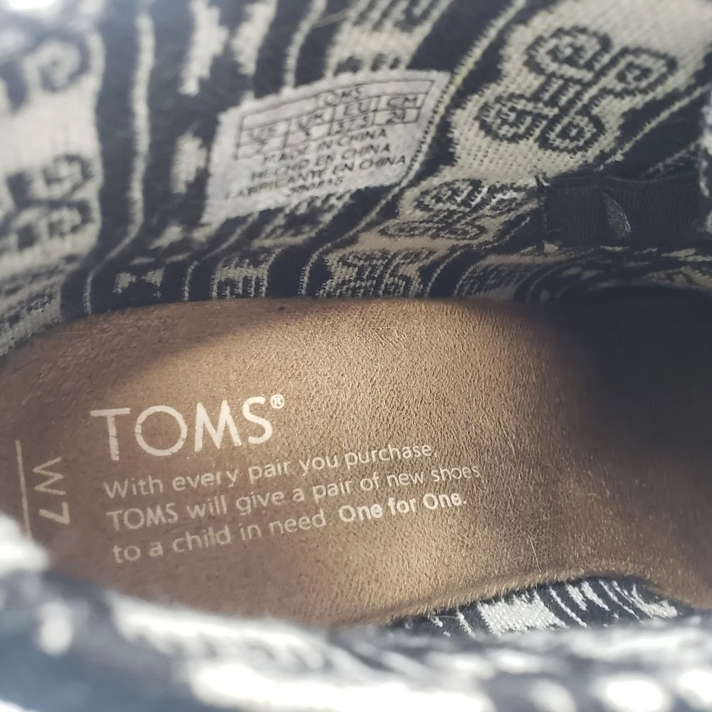 TOMS Black Suede Wedges